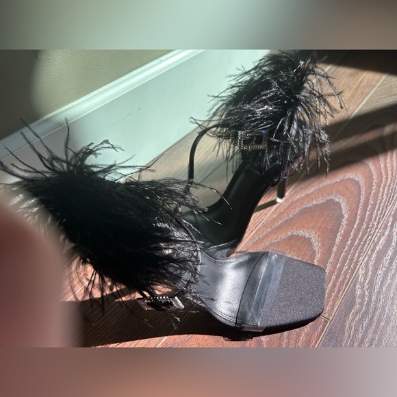 Black Suede Studio Feather Sandals - Picture 6 of 6